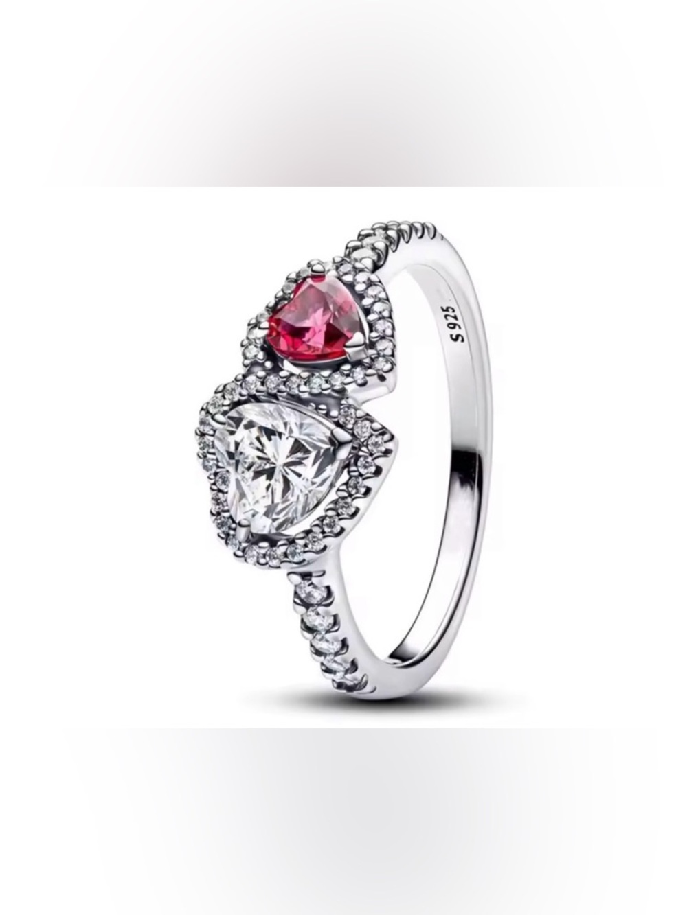 Halo Heart Ring Sterling Silver Size 6 Amazing Sparkling